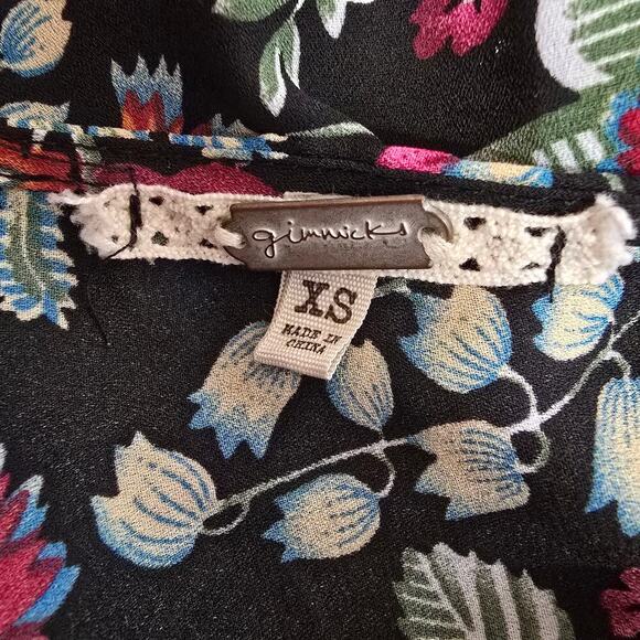 Gimmicks Floral Chiffon Peplum Top Blouse - Picture 7 of 9